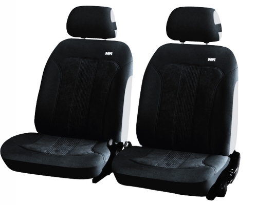 Чехлы на передние сиденья H&R Trend Front, алькантара велюр, черные (6 предметов)